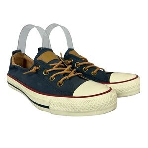 Converse All Star Women’s Blue and Tan Sneakers Classic Canvas Style Size 8